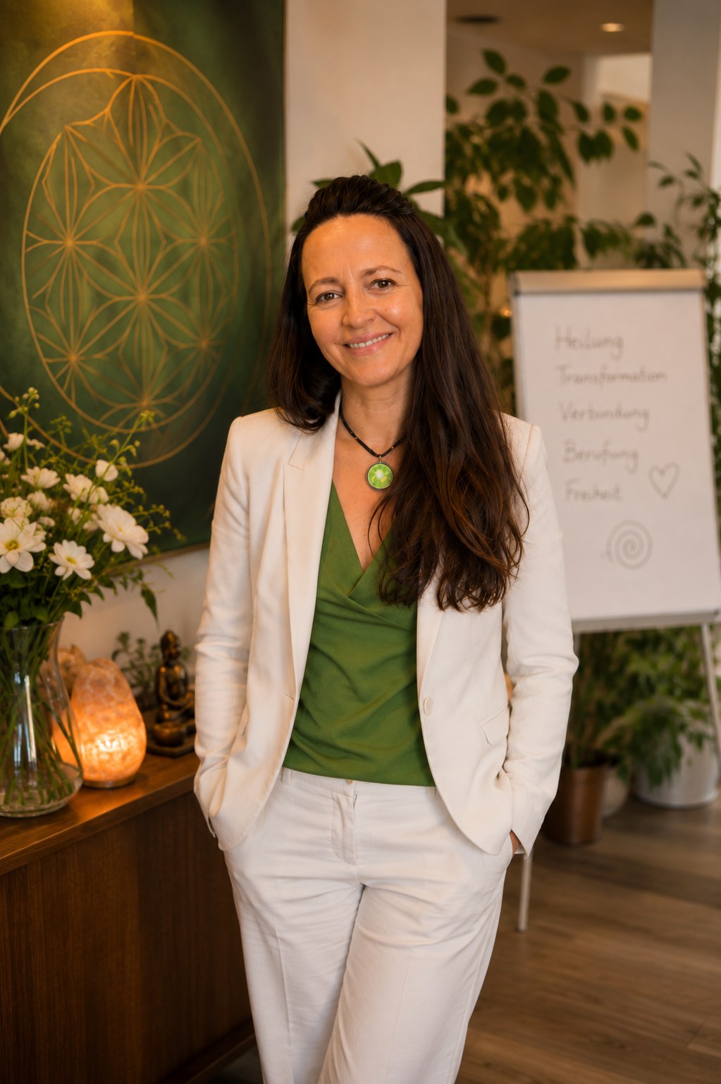 Ganzheitliches Coaching mit Geburtshoroskop – Christine Keil in ihrem Praxisraum